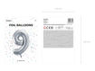 Picture of FOIL BALLOON NUMBER 9 SILVER 34 INCH